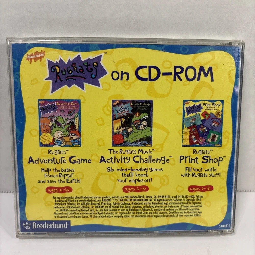 Nickelodeon RUGRATS ADVENTURE GAME  CD-ROM For Windows 95/98 Used